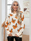 Butterfly Round Neck Long Sleeve Sweater nicholesgifts