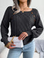 Decorative Button Cable-Knit Sweater Trendsi