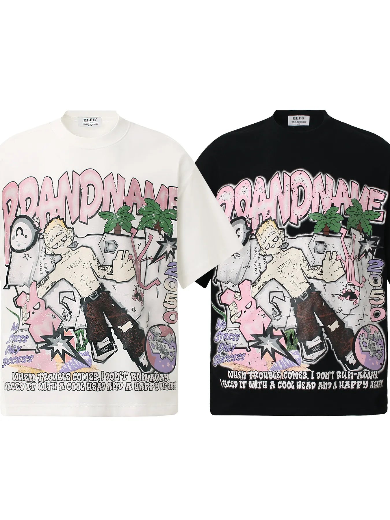 Men's Anime Graphic Oversized T-Shirt Trendsi