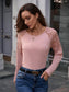 Ivy Lane Lace Trim Round Neck Raglan Sleeve Tee nicholesgifts