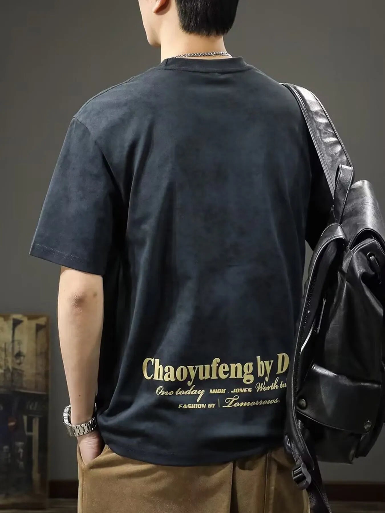 Men's Full Size Freedom Vintage Round Neck T-Shirt Plus Size Trendsi