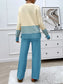 Devine Slit Striped Round Neck Top and Pants Sweater Set nicholesgifts