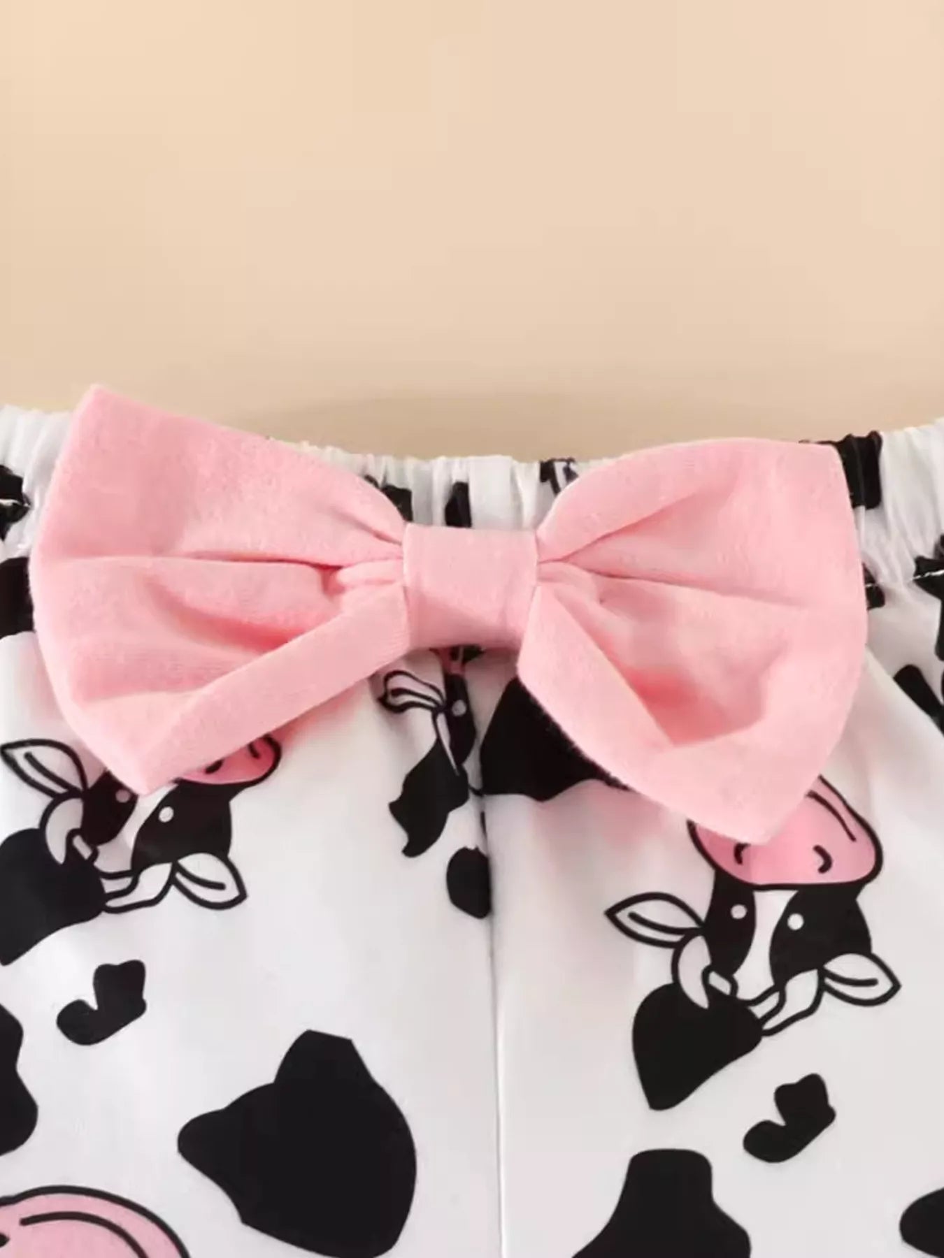 Children's Cow Graphic Ruffle Trim Bodysuit and Pants Set NicholesGifts