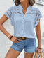 Swiss Dot Cutout Button Down Shirt nicholesgifts