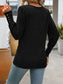 Women Decorative Button Round Neck Long Sleeve T-Shirt nicholesgifts