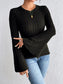 Honey Round Neck Flare Sleeve T-Shirt nicholesgifts