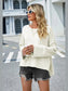 High-Low Slit Round Neck Long Sleeve Sweater nicholesgifts
