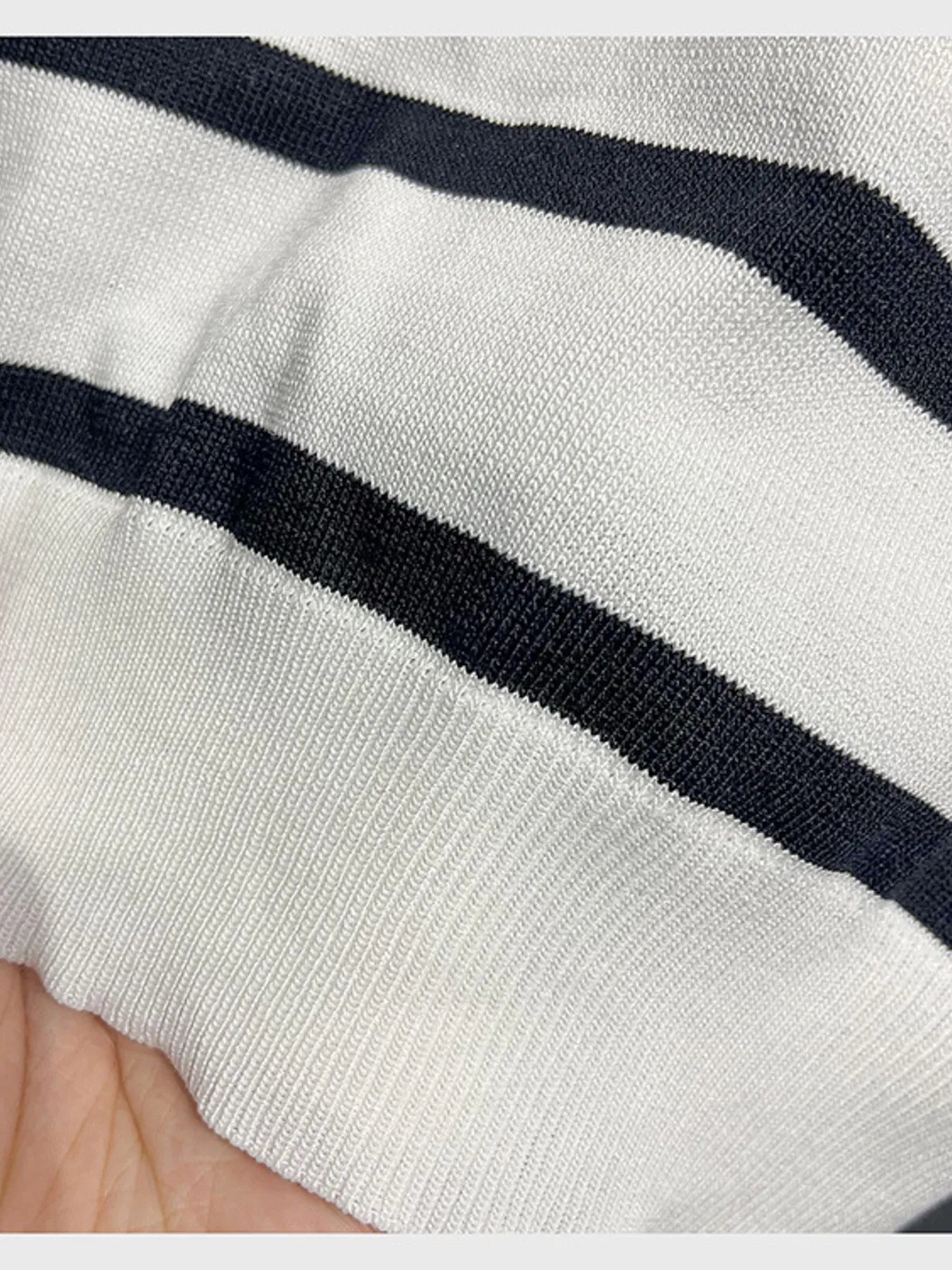 Men's Full Size Classic Striped Knit Short Sleeve T-Shirt Plus Size Trendsi