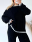 Contrast Trim Round Neck Top and Pants Sweater Set nicholesgifts