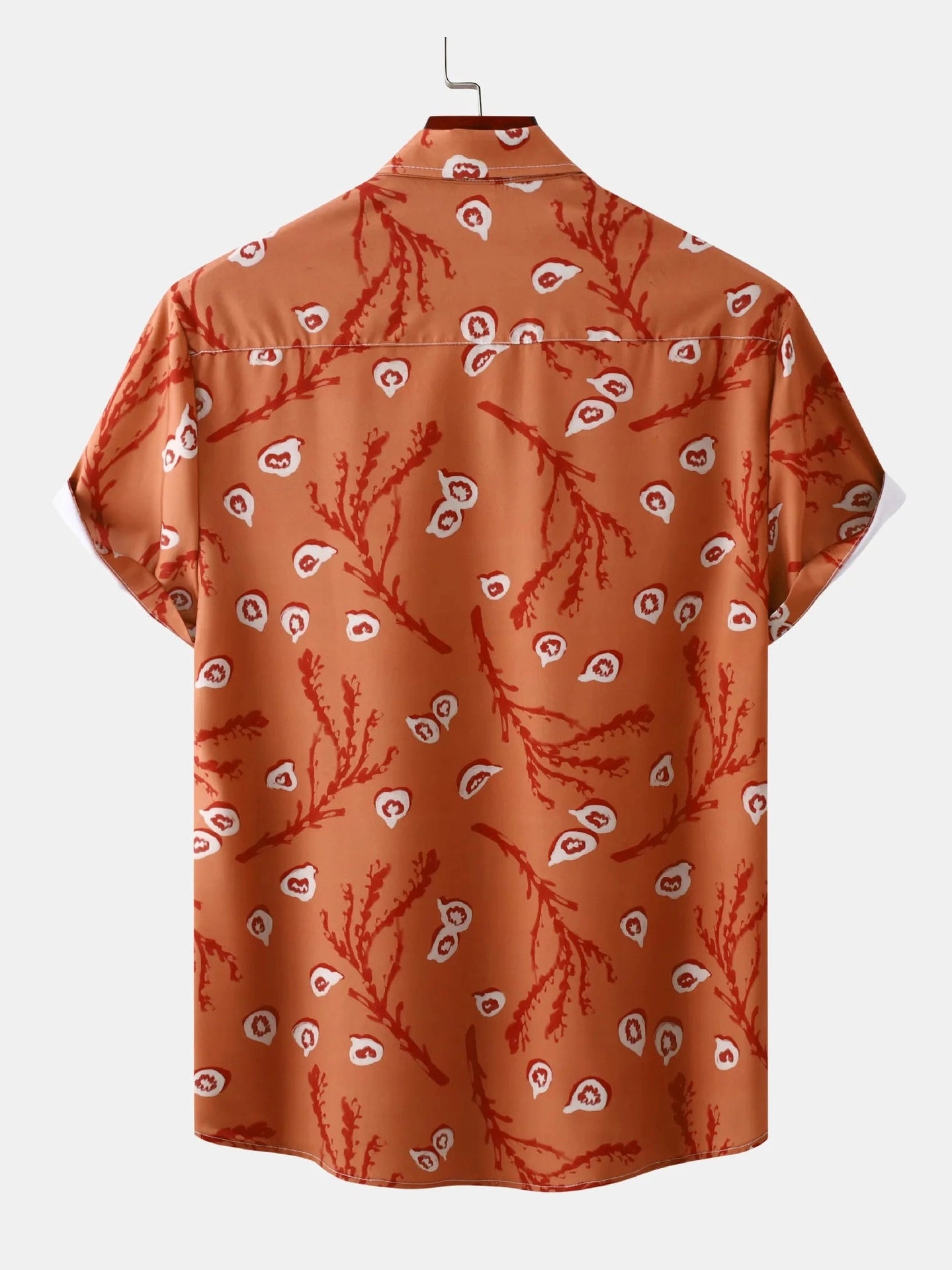 Men's Plus Size Printed Short Sleeve Button-Up Shirt Trendsi