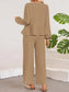 Tie Neck Balloon Sleeve Top and Pants Set nicholesgifts