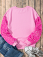Women Valentine’s Day Sequin Heart Long Sleeve Sweatshirt nicholesgifts