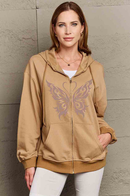 Simply Love Full Size Butterfly Graphic Hoodie NicholesGifts