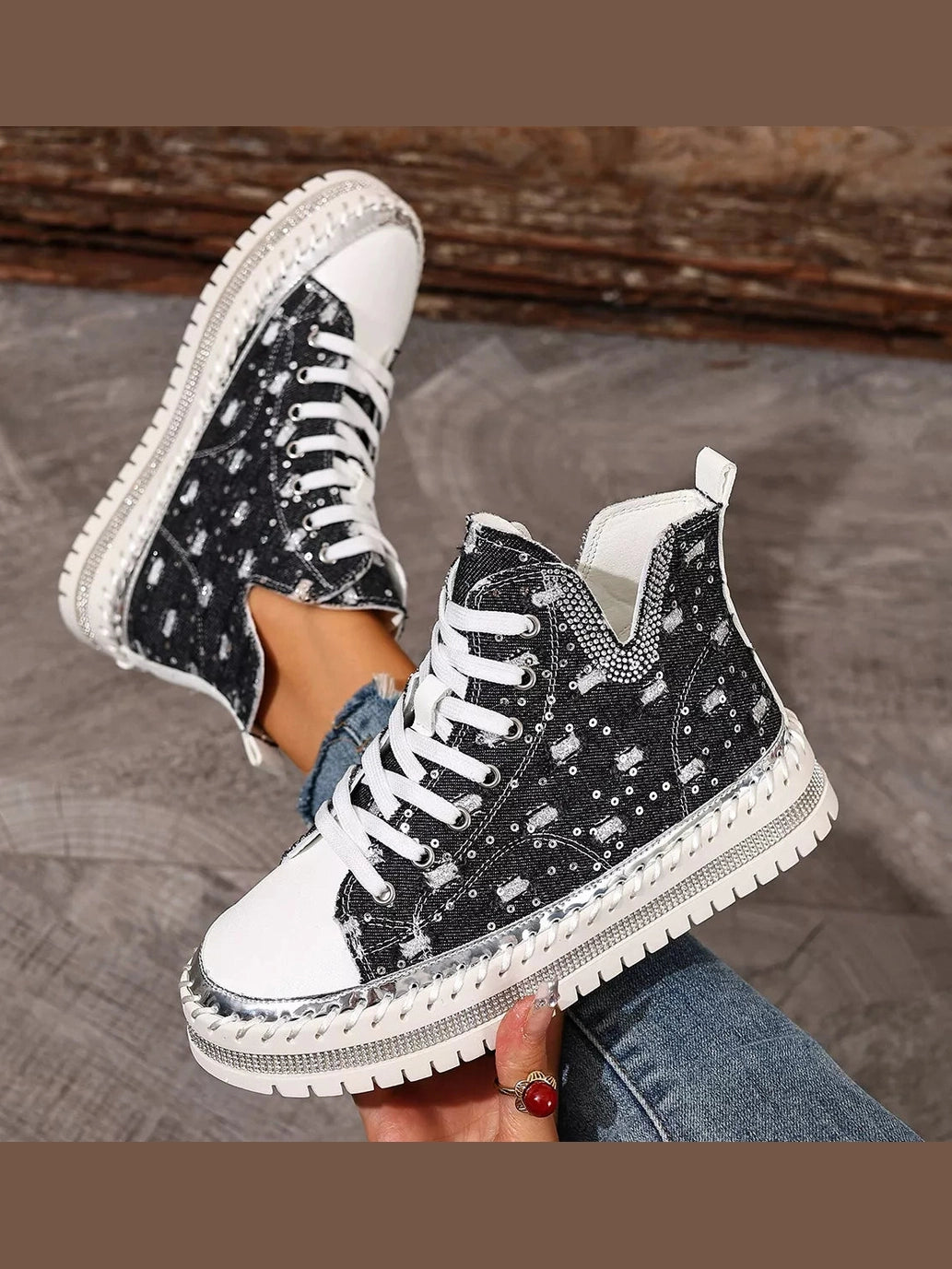 Lace Up Platform Sneakers nicholesgifts