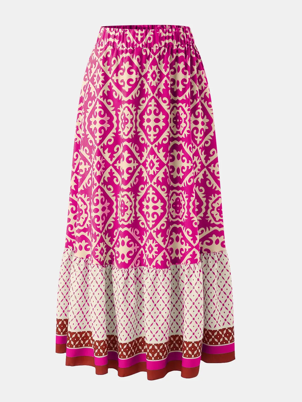 Geometric Elastic Waist Maxi Skirt nicholesgifts