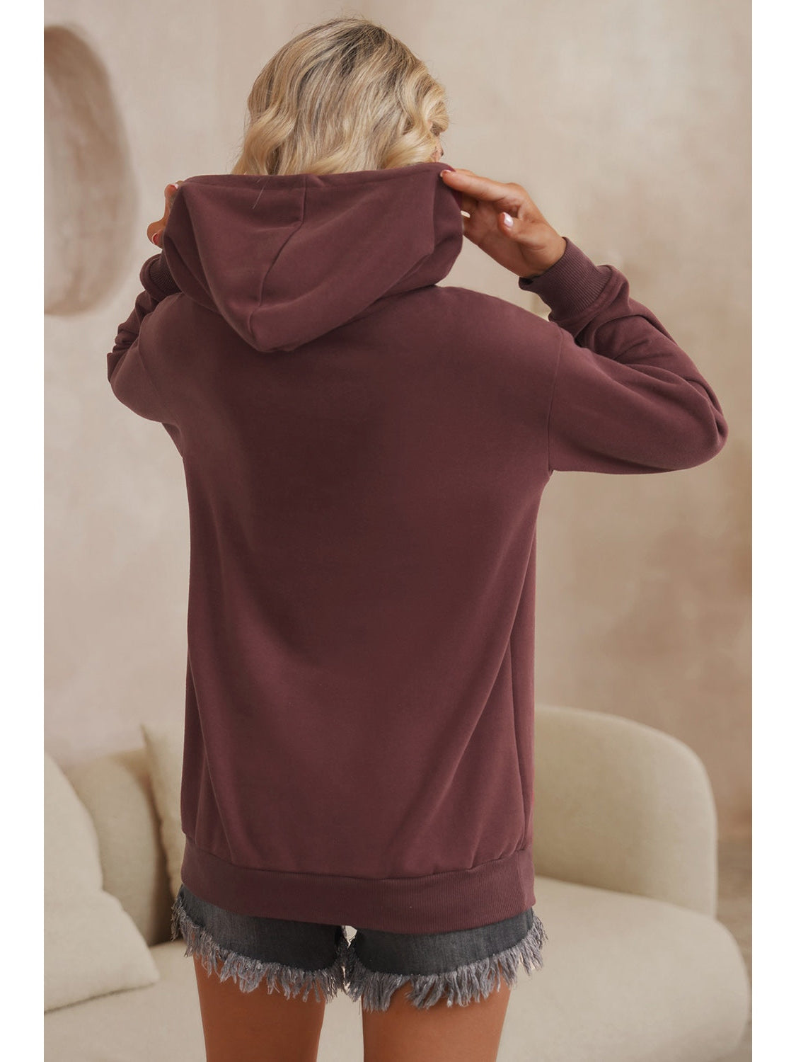 Dropped Shoulder Kangaroo Pocket Hoodie nicholesgifts