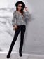 Ruched Printed V-Neck Long Sleeve Blouse nicholesgifts