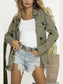 Collared Neck Star Print Long Sleeve Denim Jacket nicholesgifts