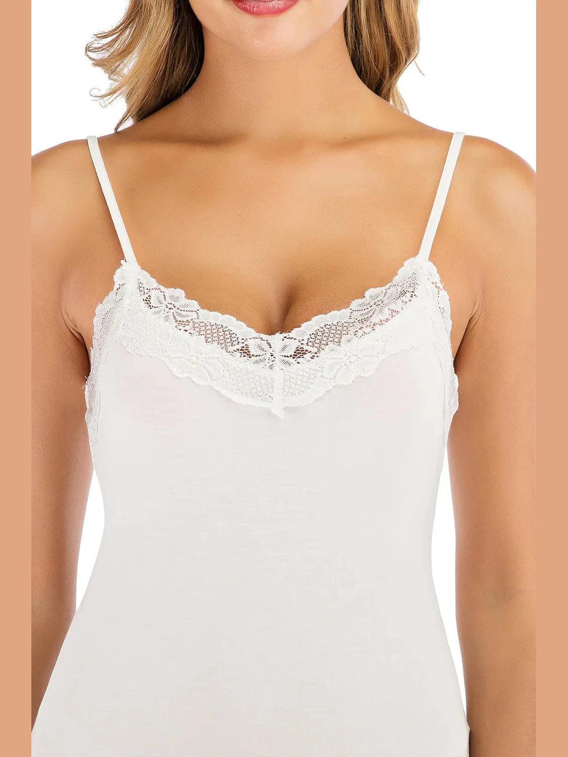 Lace Detail V-Neck Spaghetti Strap Lounge Dress nicholesgifts