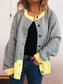 Button-Front Contrast Trim Cardigan nicholesgifts