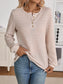 Striped Button Detail Long Sleeve Top nicholesgifts
