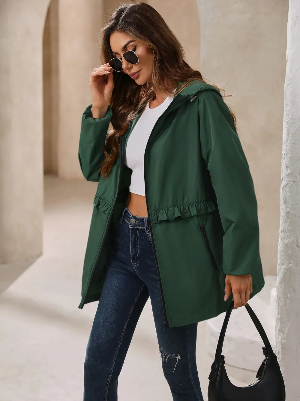 Ivy Lane Outdoor Waterproof Long Sleeve Hooded Windbreaker nicholesgifts