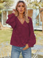 V-Neck Long Sleeve Blouse nicholesgifts