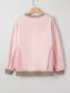 Women Color Block Mix Texture Waffle Patchwork Oversize Sweatshirt nicholesgifts