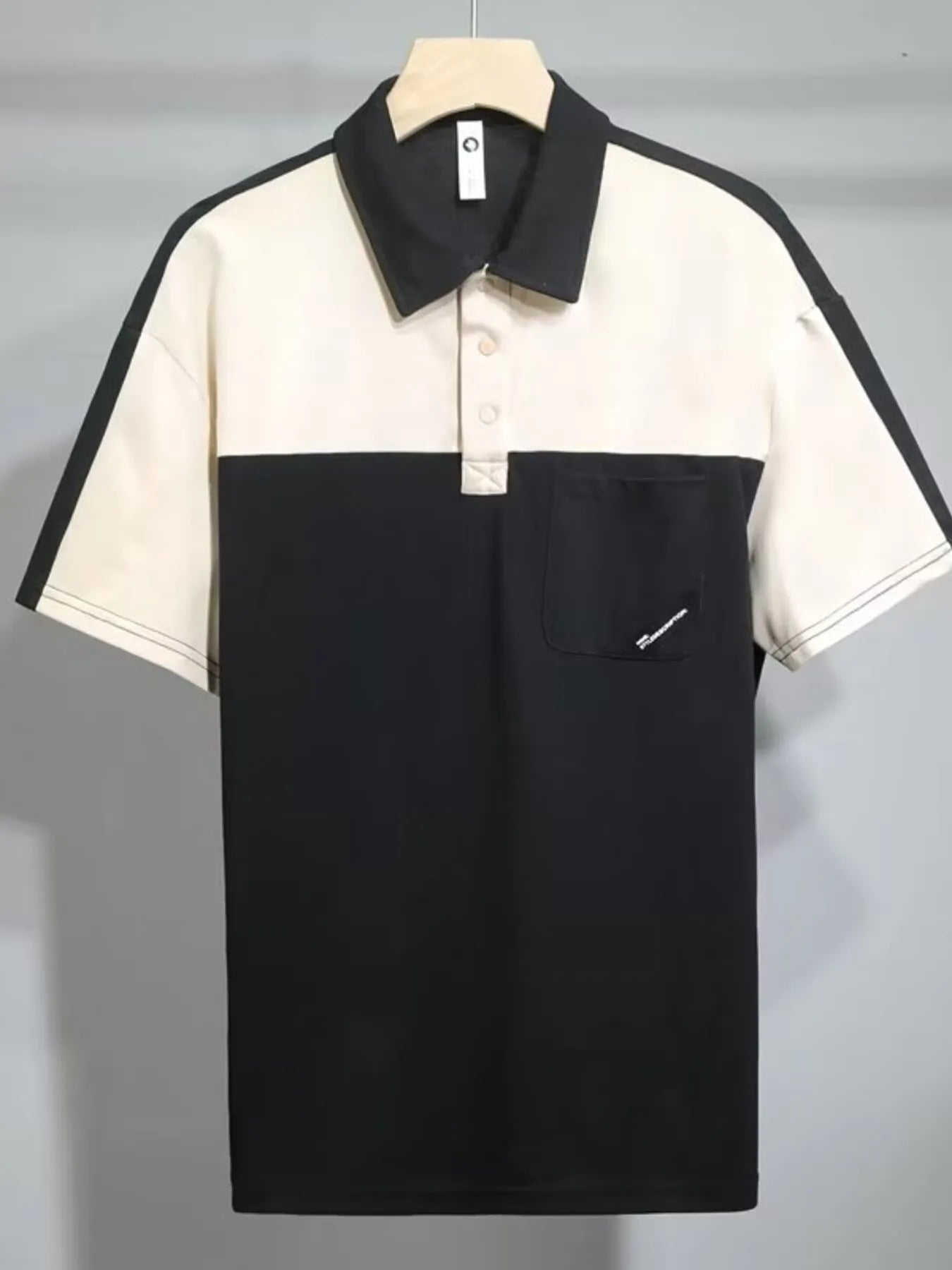 Men's Plus Size Color Block Polo with Pocket NicholesGifts
