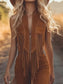 Western Style Fringe Zip Front Jumpsuit nicholesgifts