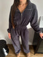 Zip Front Long Sleeve Jumpsuit nicholesgifts