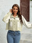 Color Block Crop Jacket with Pockets nicholesgifts