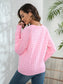 Decorative Button Long Sleeve Sweater nicholesgifts