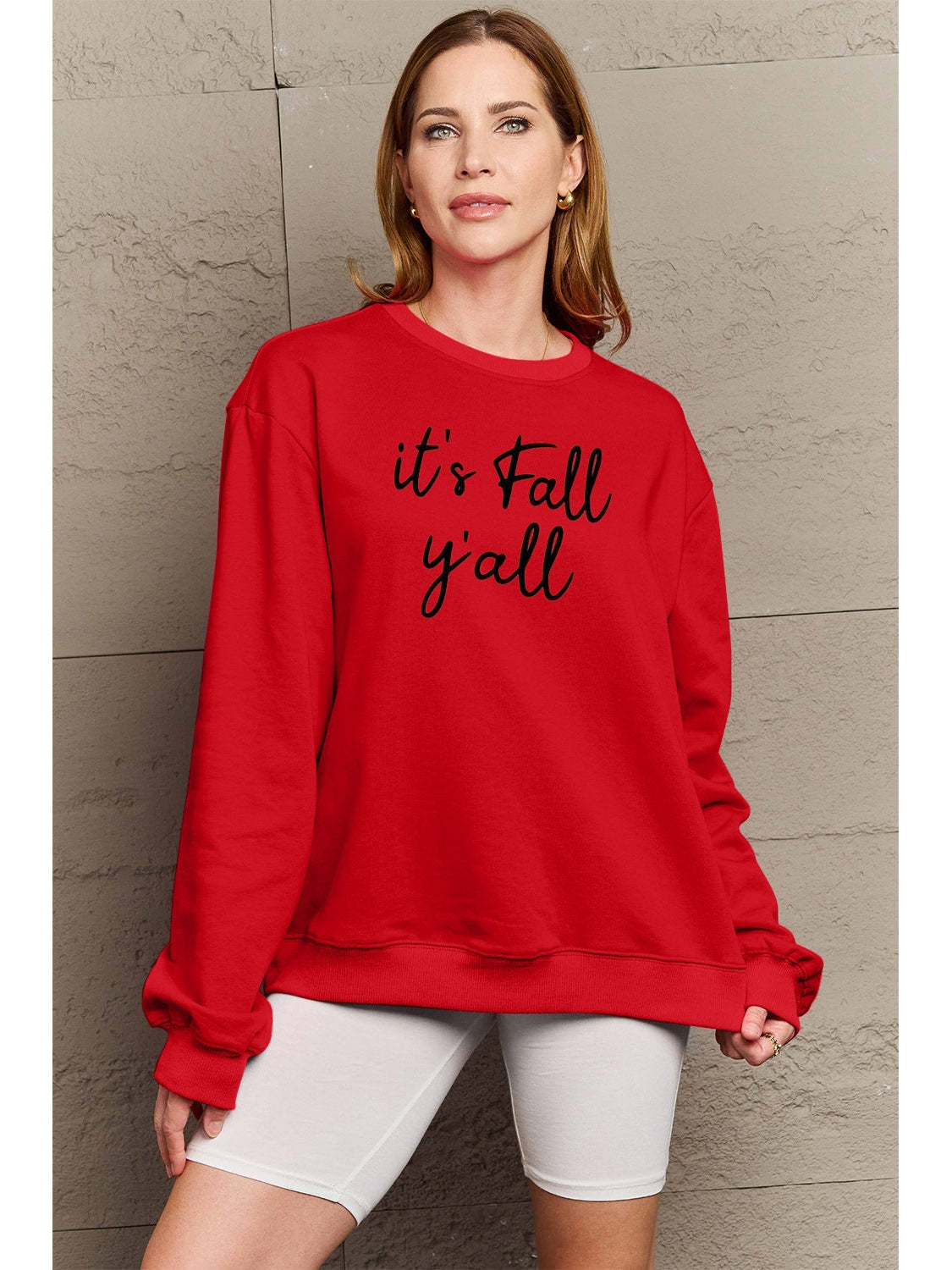 Simply Love Full Size IT'S FALL Y'ALL Graphic Sweatshirt nicholesgifts