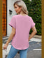 Notched Neck Cuffed Sleeve Shirt nicholesgifts
