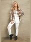 Plaid Button Front Shirt Jacket with Breast Pockets nicholesgifts