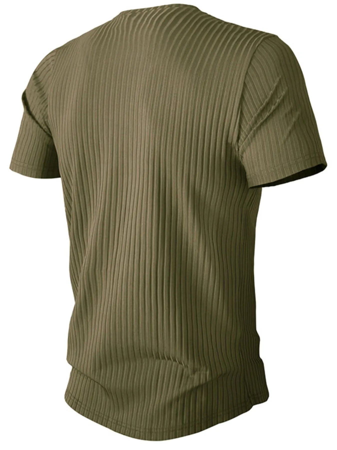 Men's Full Size Ribbed Knit Short Sleeve Round Neck T-Shirt Plus Size NicholesGifts
