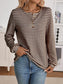 Striped Button Detail Long Sleeve Top nicholesgifts