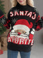 Santa Mock Neck Long Sleeve Sweater nicholesgifts