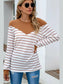 Striped Round Neck Long Sleeve T-Shirt nicholesgifts