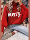 Women Double Take Full Size Merry Christmas Turtleneck Long Sleeve Sweater nicholesgifts