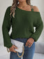 Asymmetrical Neck Long Sleeve Sweater nicholesgifts