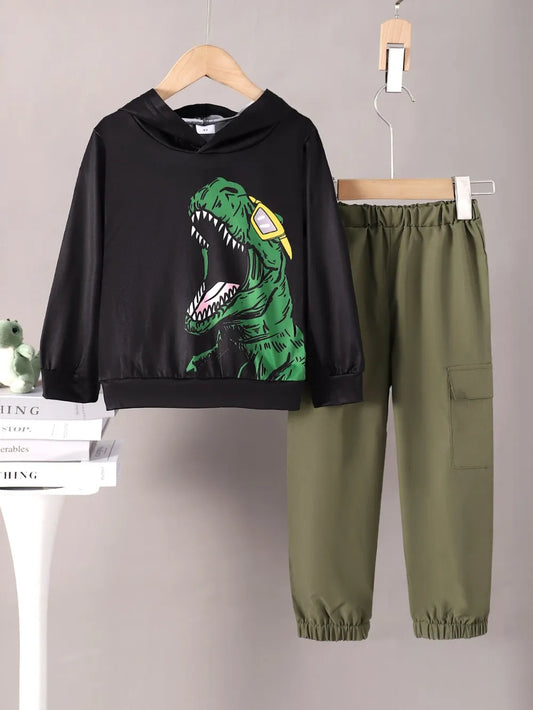 Children's Dinosaur Graphic Hoodie and Pants Set NicholesGifts