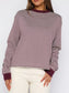 Striped Oversized Round Neck Sweatshirt nicholesgifts