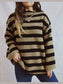 Striped Round Neck Long Sleeve Sweater nicholesgifts