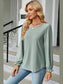 Round Neck Flounce Sleeve T-Shirt nicholesgifts