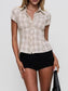 Plaid Short Sleeve Button-Up Shirt nicholesgifts