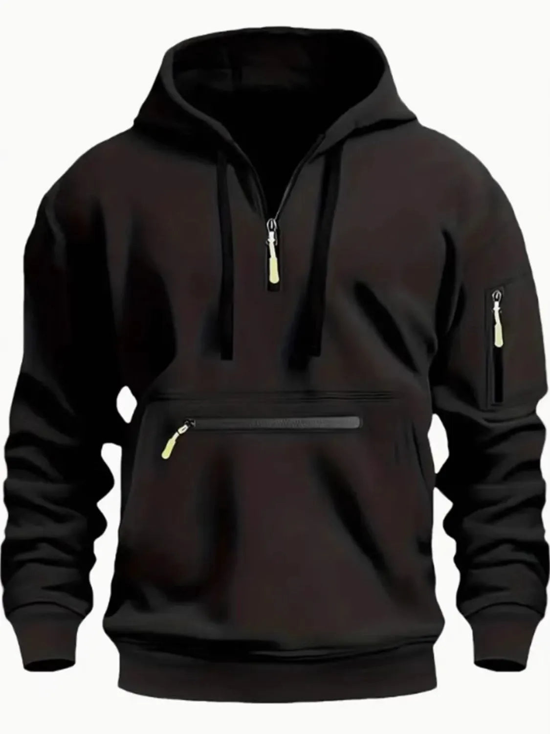 Men's Full Size Half Zip Long Sleeve Hoodie Plus Size NicholesGifts