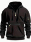 Men's Full Size Half Zip Long Sleeve Hoodie Plus Size nicholesgifts