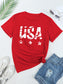 USA Round Neck Short Sleeve T-Shirt nicholesgifts